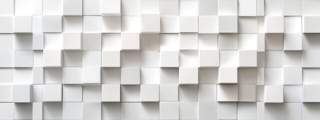 Abstract White Cubes 3D Wall Texture Background