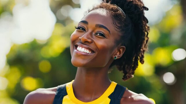 A happy fitness enthusiast explores wearable technology basics, using smart devices to track health and optimize workouts