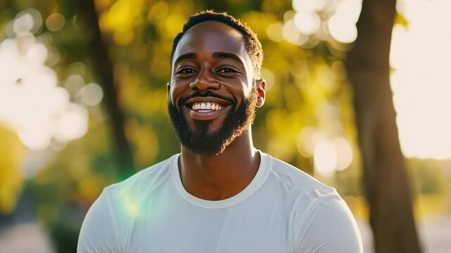A happy fitness enthusiast explores wearable technology basics, using smart devices to track health and optimize workouts