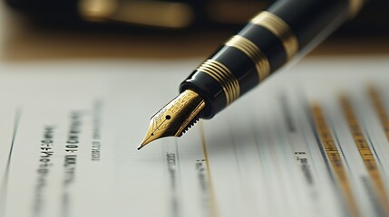 Fountain Pen on a Paper Form