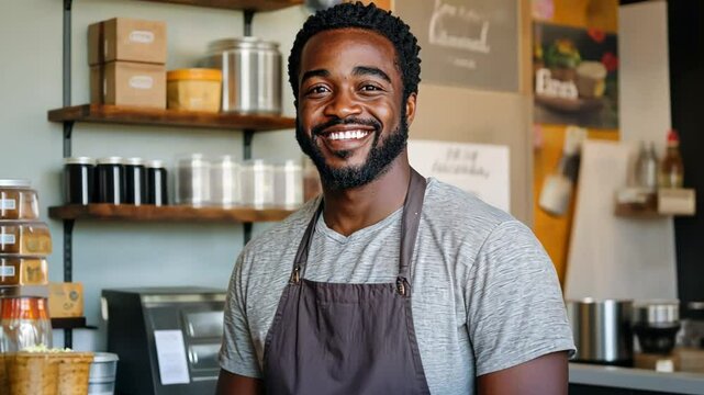 A happy small business owner discusses customer retention, emphasizing the importance of personalized services and loyalty programs