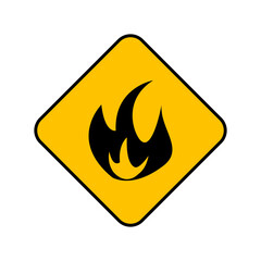 fire warning sign icon on white background.