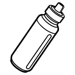Minimalist Water Bottle Line Art Design