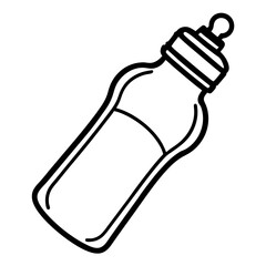 Minimalist Water Bottle Line Art Design