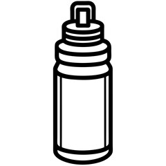 Minimalist Water Bottle Line Art Design