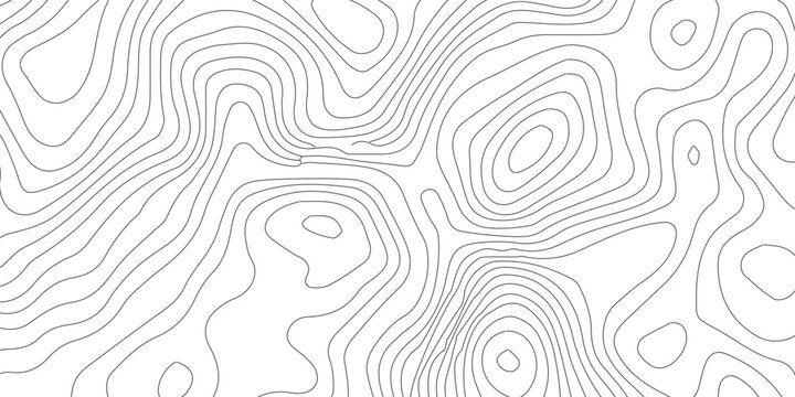 Abstract black and white topographic contours lines of mountains. Topography map art curve drawing. vector illustration. wave Line topography map contour background .background