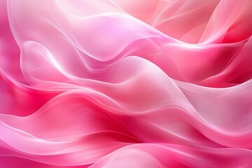 Obraz premium Bright Pink Silk Wave Abstract Digital Design, Generative AI