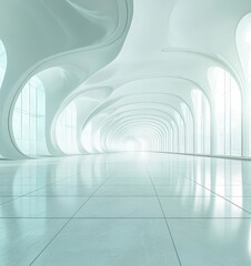 Empty Architectural Digital Background with Clean Lines, Generative AI