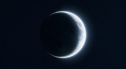 Obraz premium A crescent moon with a glowing aura, surrounded by stars, symbolizing peaceful healing energy