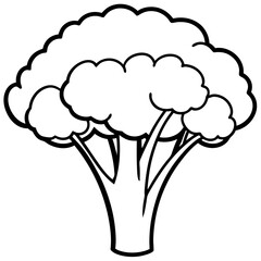 Simple Broccoli Outline Illustration