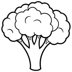 Simple Broccoli Outline Illustration