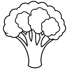 Simple Broccoli Outline Illustration