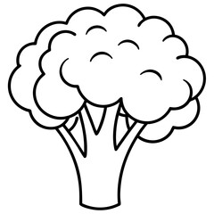 Simple Broccoli Outline Illustration