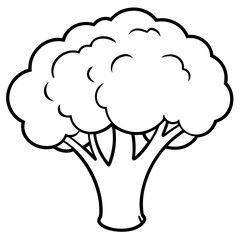 Simple Broccoli Outline Illustration
