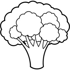 Simple Broccoli Outline Illustration