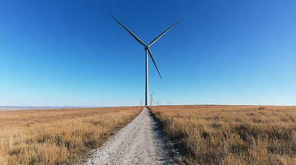 Wind Turbines on a Prairie Path