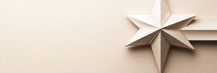 Decorative neutral wall featuring a large three dimensional star design in a calm indoor setting. Generative AI