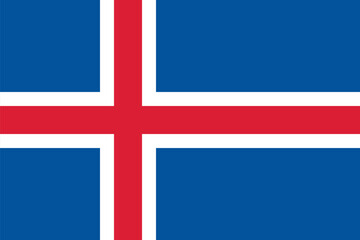 Fototapeta premium iceland national simple flag, icelandic state flag vector illustration