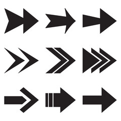 Arrow icon set. Arrows vector collection. Arrow. Black arrows icons. Cursor. Different arrow signs. vector illustration.