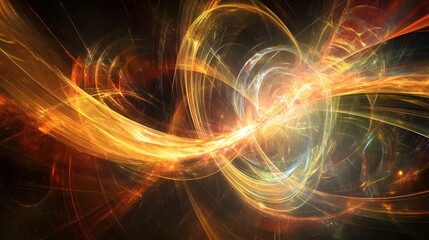 Dynamic energy flow abstract space digital art vibrant colors close-up view conceptual imagination