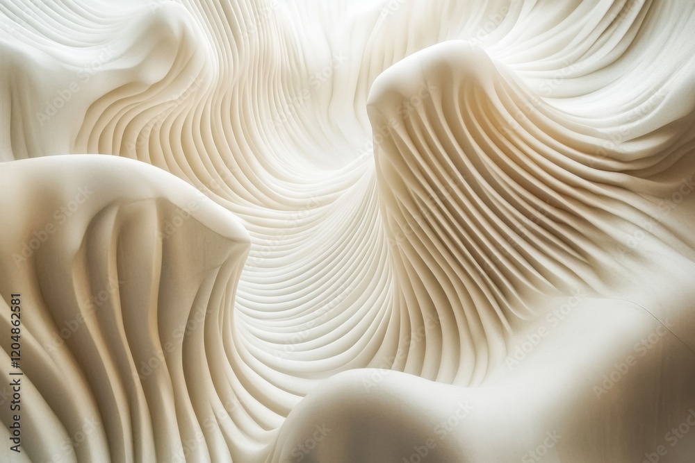 Aufkleber Exploring the intricate patterns of soft, flowing textures in a warm setting. Generative AI