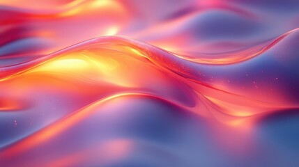 Obraz premium A vibrant, flowing surface with soft waves of color, blending warm and cool tones to create a mesmerizing abstract visual.