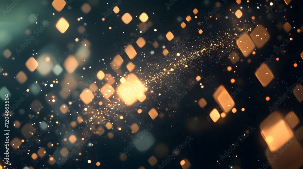 Poster dynamic light particles creating visual magic in a dark space abstract animation cinematic environme