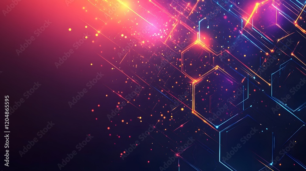 Poster dynamic light patterns create vibrant background digital space graphic design abstract environment c
