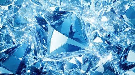 Sparkling blue ice crystals background texture
