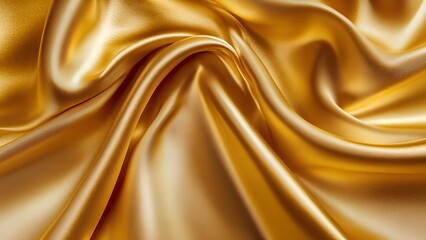Fototapeta premium Luxurious Satin Fabric: Golden and Ivory Textures for Premium Design & Fashion