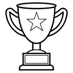 Trophy of Success Line Art Vector Design