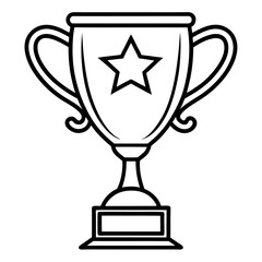 Trophy of Success Line Art Vector Design