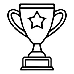 Trophy of Success Line Art Vector Design