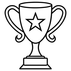 Trophy of Success Line Art Vector Design