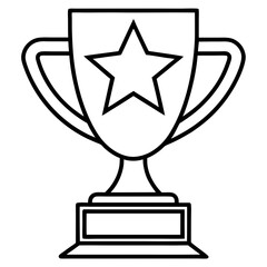 Trophy of Success Line Art Vector Design