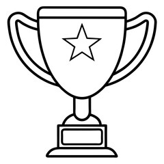 Trophy of Success Line Art Vector Design