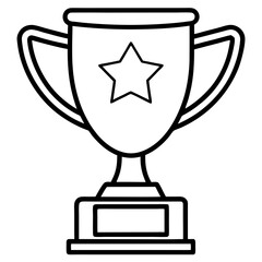 Trophy of Success Line Art Vector Design