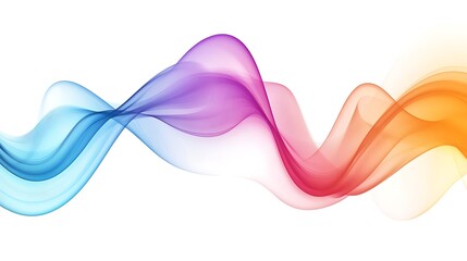 Abstract Colorful Waves Flowing Seamlessly Across White Background