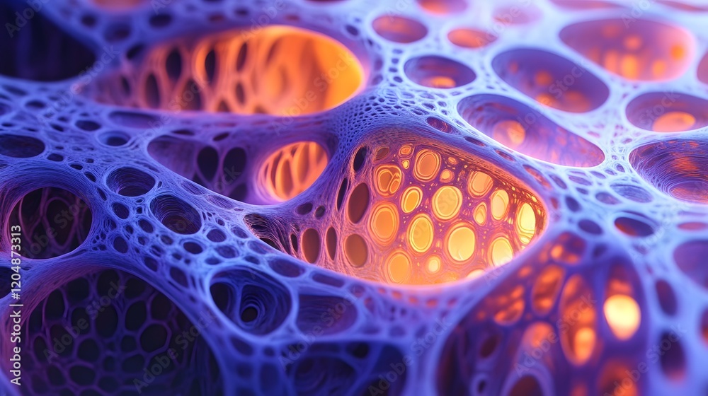 Poster exploring intricate patterns in digital art virtual space 3d visualization ambient environment close