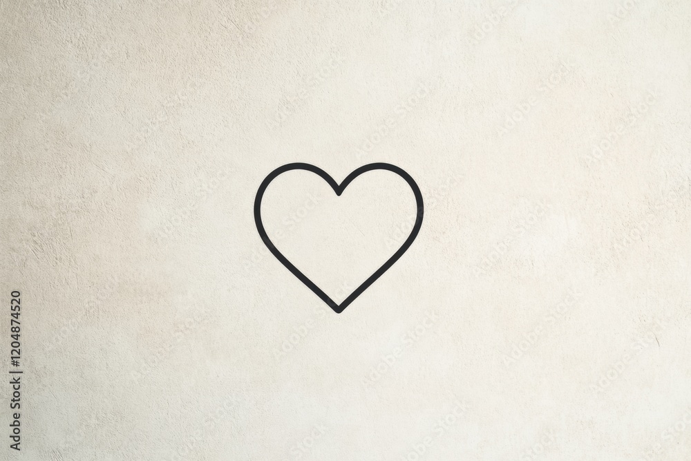 Aufkleber heart symbol drawn on a textured wall in a minimalist design showcasing love and simplicity. generat