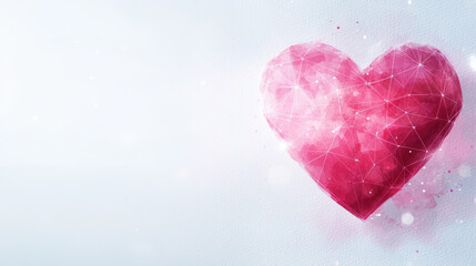 Obraz premium soft watercolor heart in pink tones on bright white background