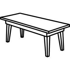 Wood Table Line Art Vector Design