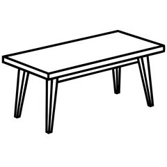 Wood Table Line Art Vector Design