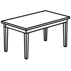 Wood Table Line Art Vector Design