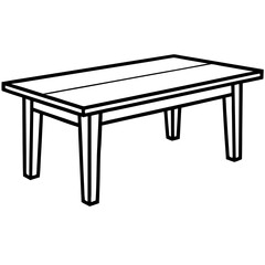 Wood Table Line Art Vector Design