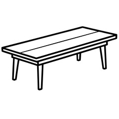 Wood Table Line Art Vector Design