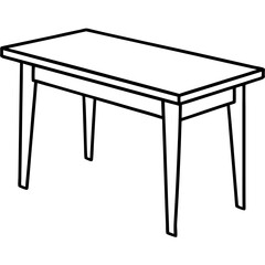 Wood Table Line Art Vector Design