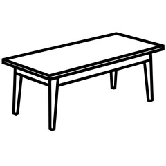 Wood Table Line Art Vector Design