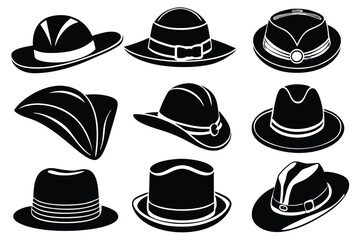 Vintage Western cowboy Hat Silhouette vector illustration