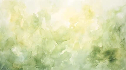 Abstract Watercolor Painting in Shades of Green